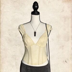Urban Outfitters Cream Lace Corset Top